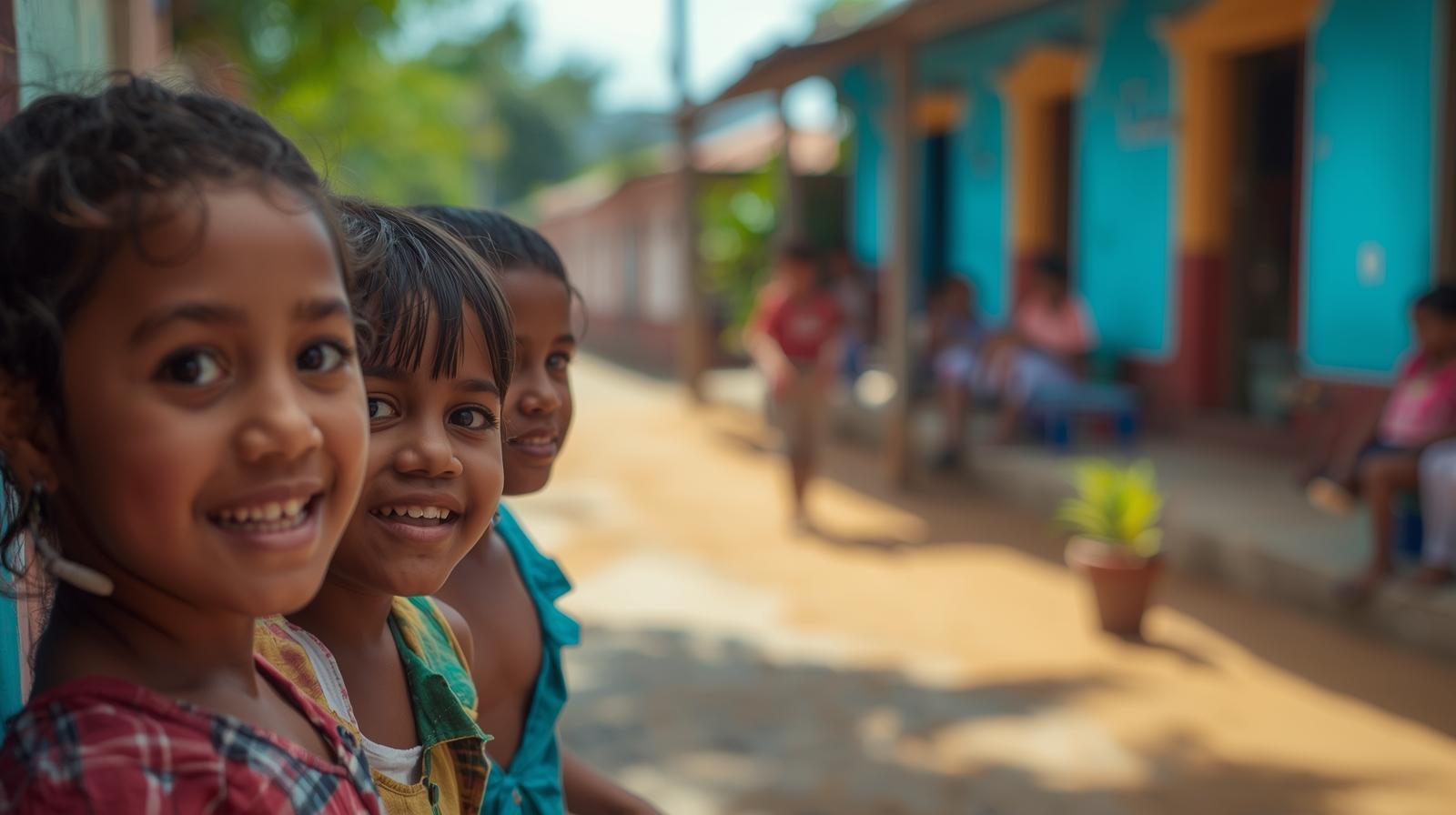 Children and families in a Honduran community supported by FAPOH